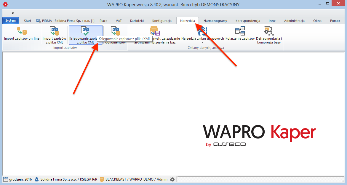Konfiguracja importu dokumentów do Asseco WAPRO kaper
